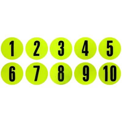 Набір плоских фішок з цифрами Meta Flat Number Marker Set of 10 салатовий, чорний Уні 12,5 см 2002005004