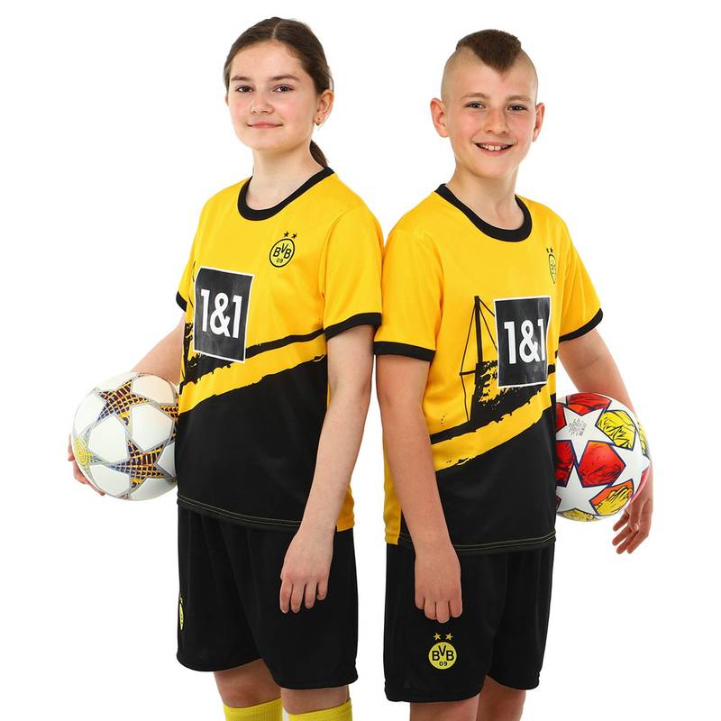 Форма футбольная детская с символикой футбольного клуба BORUSSIA DORTMUND домашняя 2024 CO-6264 6-14 лет желтый-черный, рис. 0