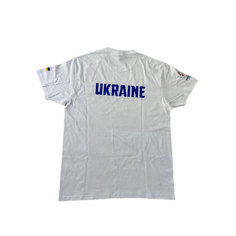 Футболка фанатська Ukraine AFU EURO 2024 біла PREMIUM  AFU-TSRA190-WH, рис. 1