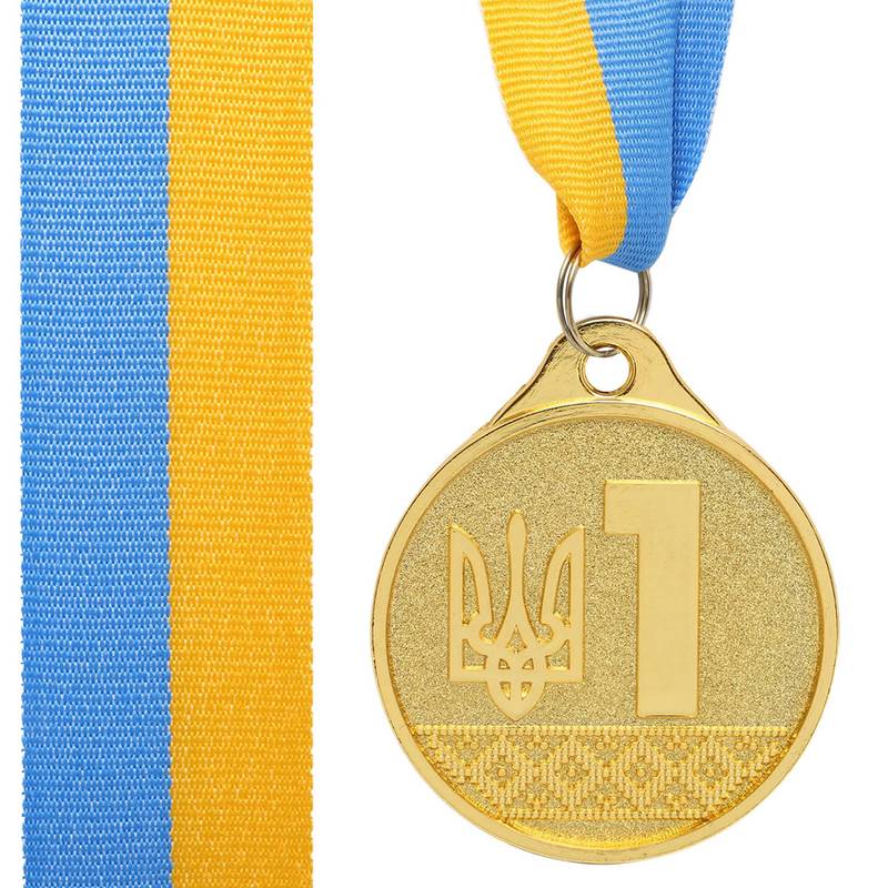 Медаль спортивна зі стрічкою UKRAINE C-9292-1 золото, рис. 0