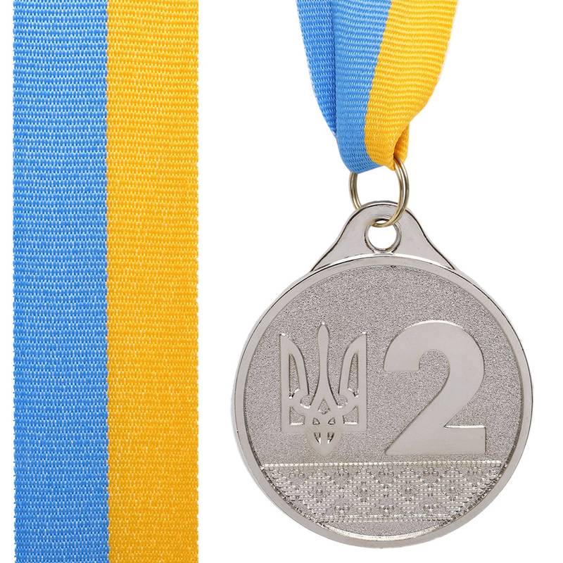 Медаль спортивна зі стрічкою UKRAINE C-9292-2 срібло, рис. 0