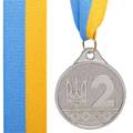 Медаль спортивная с лентой UKRAINE C-9292-2 серебро