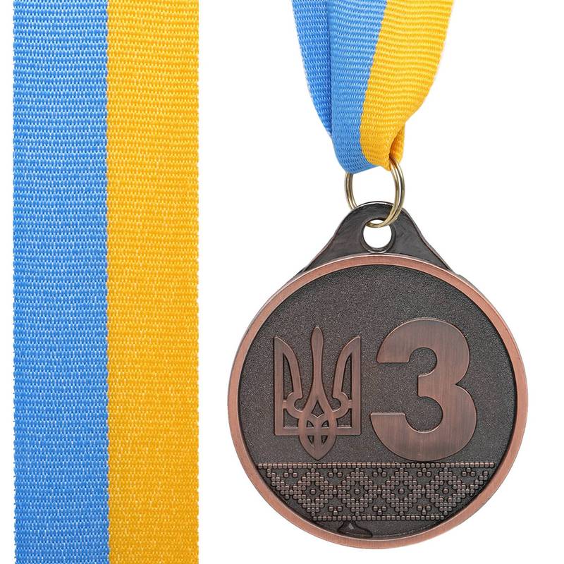 Медаль спортивная с лентой UKRAINE C-9292-3 бронза, рис. 0