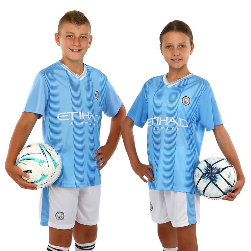 Форма футбольная детская с символикой футбольного клуба MANCHESTER CITY домашняя 2024 CO-7184, рис. 0