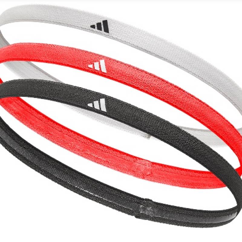 Повязки на голову Adidas HAIRBANDS 3PK белая, красная, черная (3 штуки) ADAC-16200-NL, рис. 0