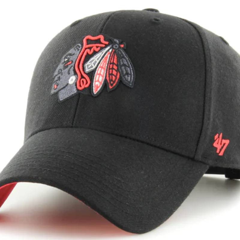 Кепка 47 Brand CHICAGO BLACKHAWKS SURE SHOT чорний, червоний Уні OSFA DT-HVIN-SUMVP04WBP-BK94, рис. 0