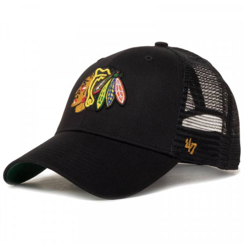 Кепка-тракер 47 Brand CHICAGO BLACKHAWKS BRANSON MES чорний, зелений Уні OSFA DT-H-BRANS04CTP-BK, рис. 0