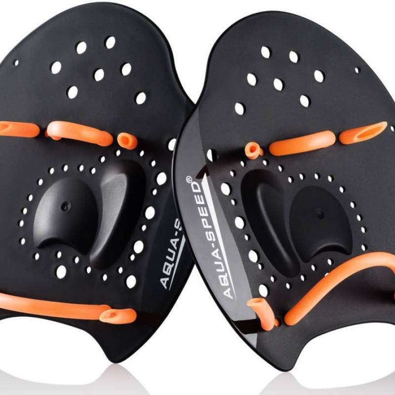 Лопатки для плавання Aqua Speed Skill Paddle 1790 чорний, помаранчевий Уні M 18,5х17см DT-147-07M, рис. 0