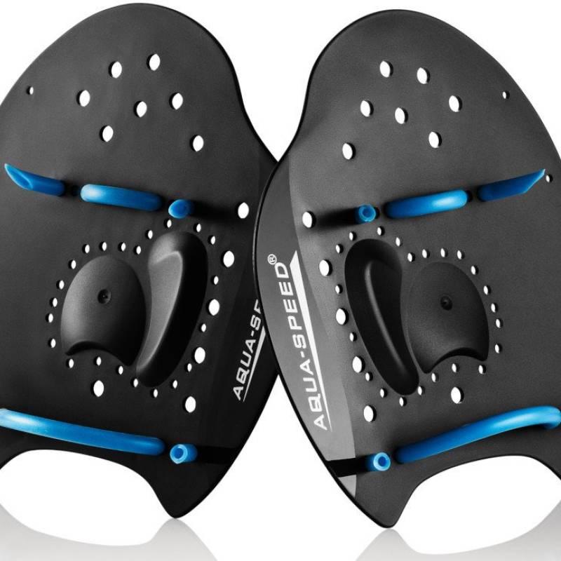 Лопатки для плавання Aqua Speed Skill Paddle 1791 чорний, синій Уні L 21,5х20см DT-147-07L, рис. 0