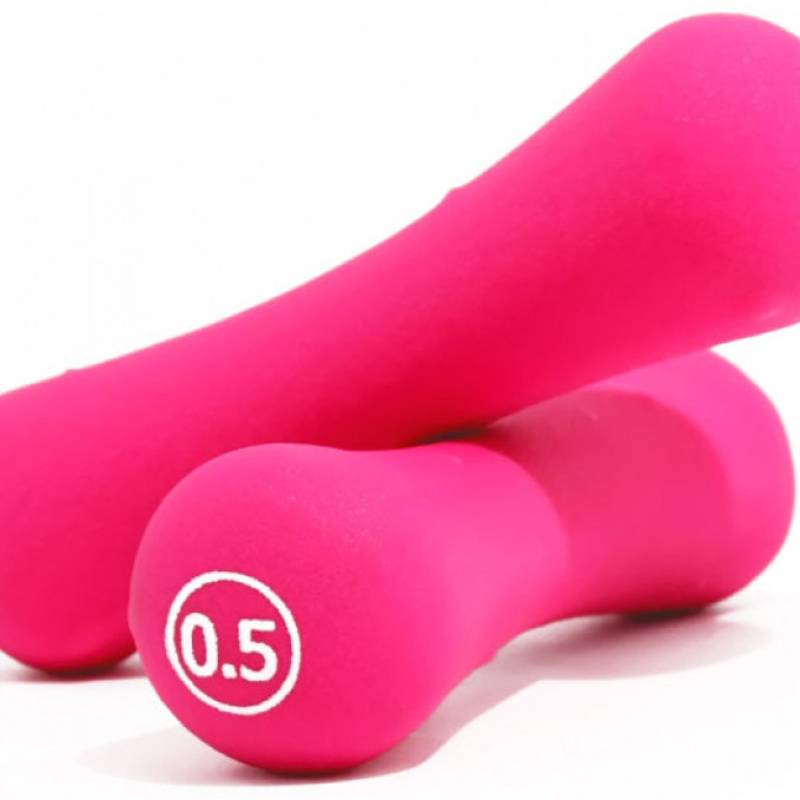 Гантелі неопрен Neoprene dumbbell рожевий Уні 2х0,5кг DT-LS2002-B05, рис. 0