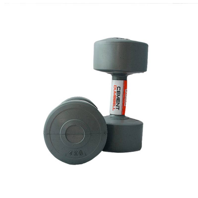 Гантелі пластикові пари CEMENT DUMBELL сірий Уні 2х4кг DT-LS2003-4, рис. 0
