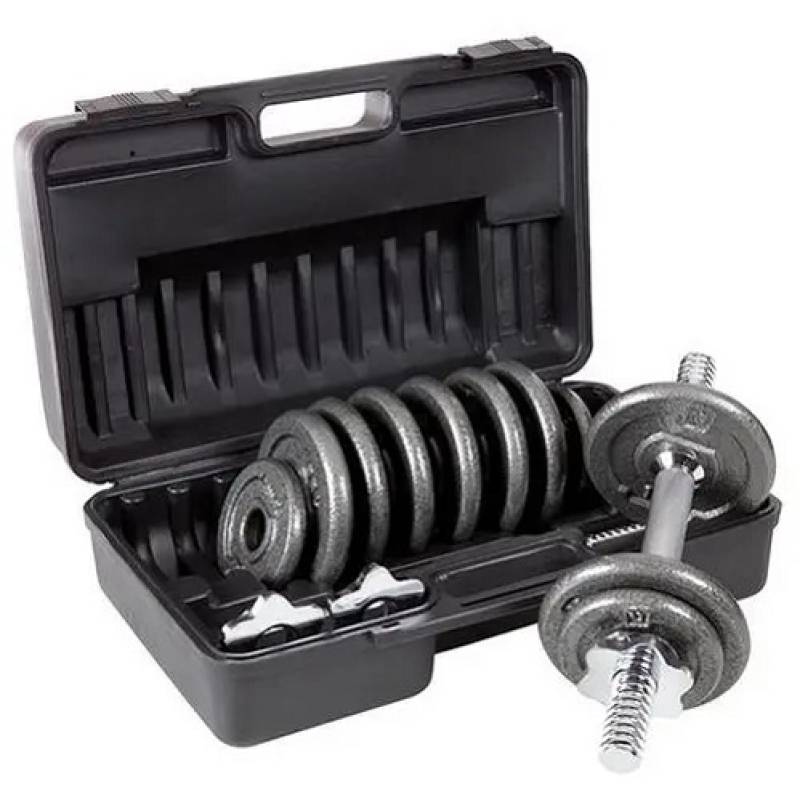 Набір гантелей у кейсі пара DUMBBELL SET чорний Уні 2х7,5кг DT-LS2322B-15KGS, рис. 0