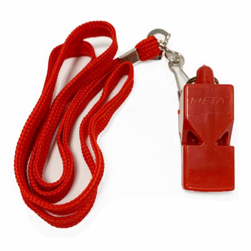 Свисток арбітра пластиковий зі шнурком Meta Whistle plastic classic with lanyard червоний DT-1030001203, рис. 0