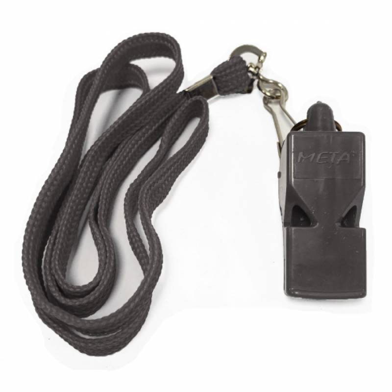 Свисток арбітра пластиковий зі шнурком Meta Whistle plastic classic with lanyard чорний Уні OFSM DT-1010002401, рис. 0