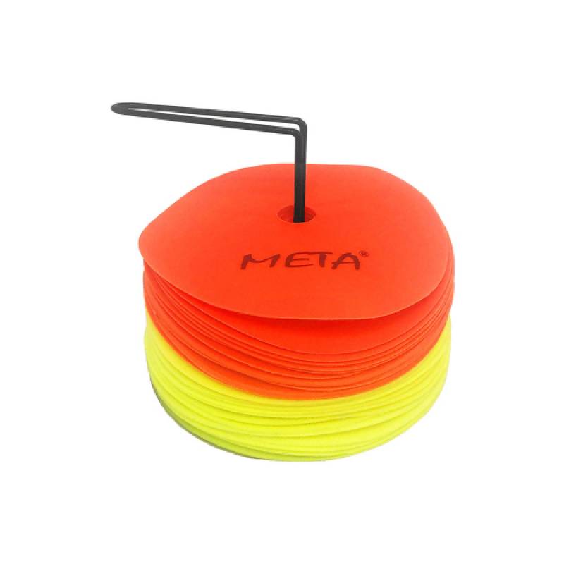 Набір плоских розмічальних фішок Meta Floor Marker Set of 24 помаранчевий, жовтий 15 см DT-1800002460, рис. 0