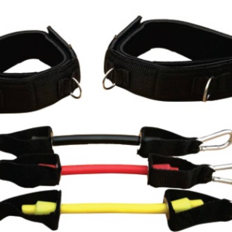 Еспандер латеральний універсальний Meta Stepper Ankle Resistance tube чорний, жовтий, червоний DT-2028502502, рис. 0