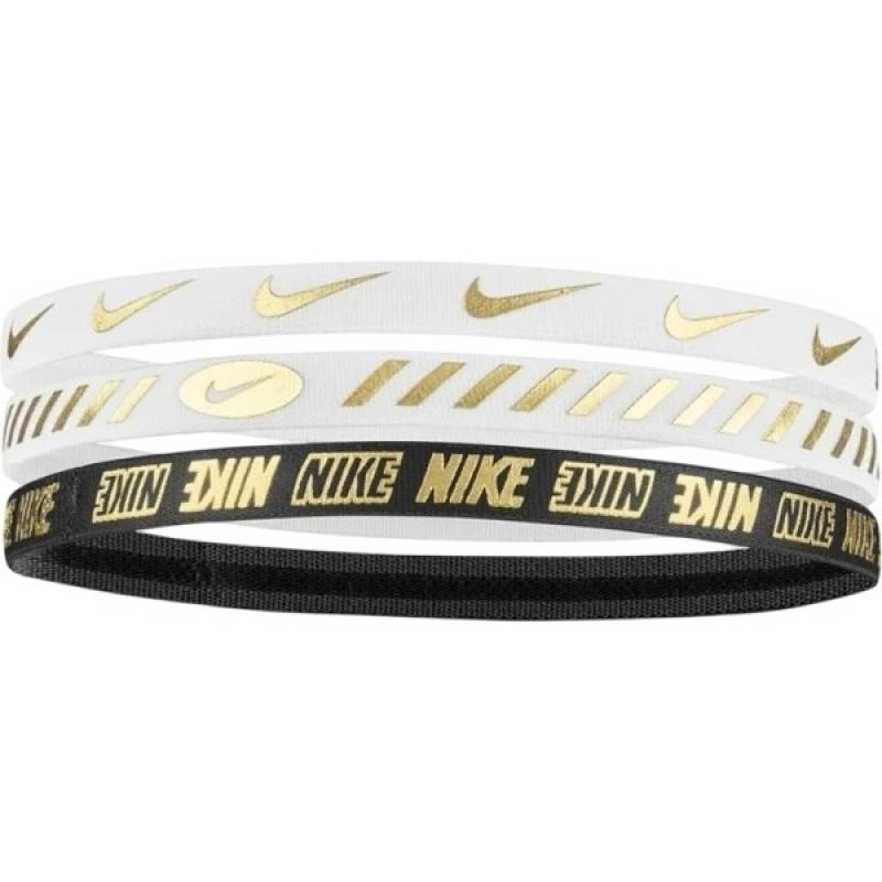 Пов'язка на голову Nike W HEADBANDS 3.0 3 PK METALLIC білий, чорний Уні One Size DT-N.100.4527.112.OS, рис. 0