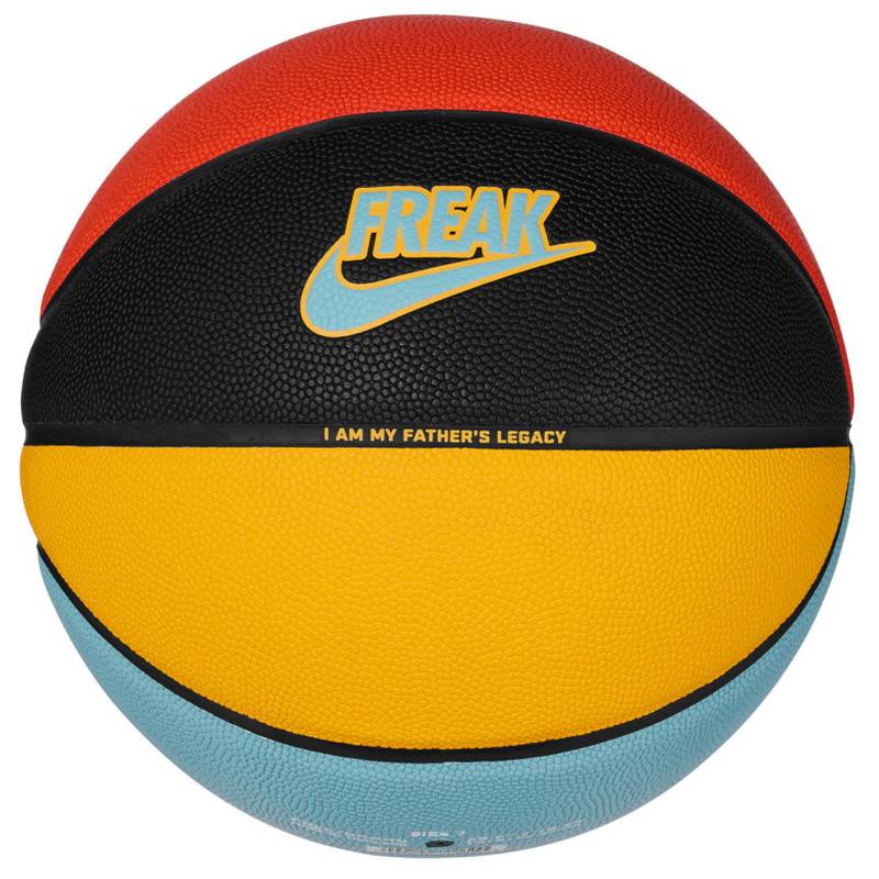 М'яч баскетбольний Nike ALL COURT 2.0 8P G ANTETOKOUNMPO DEFLATED чорний, жовтий, блакитний, червоний Уні 7 DT-N.100.4138.824.07, рис. 1