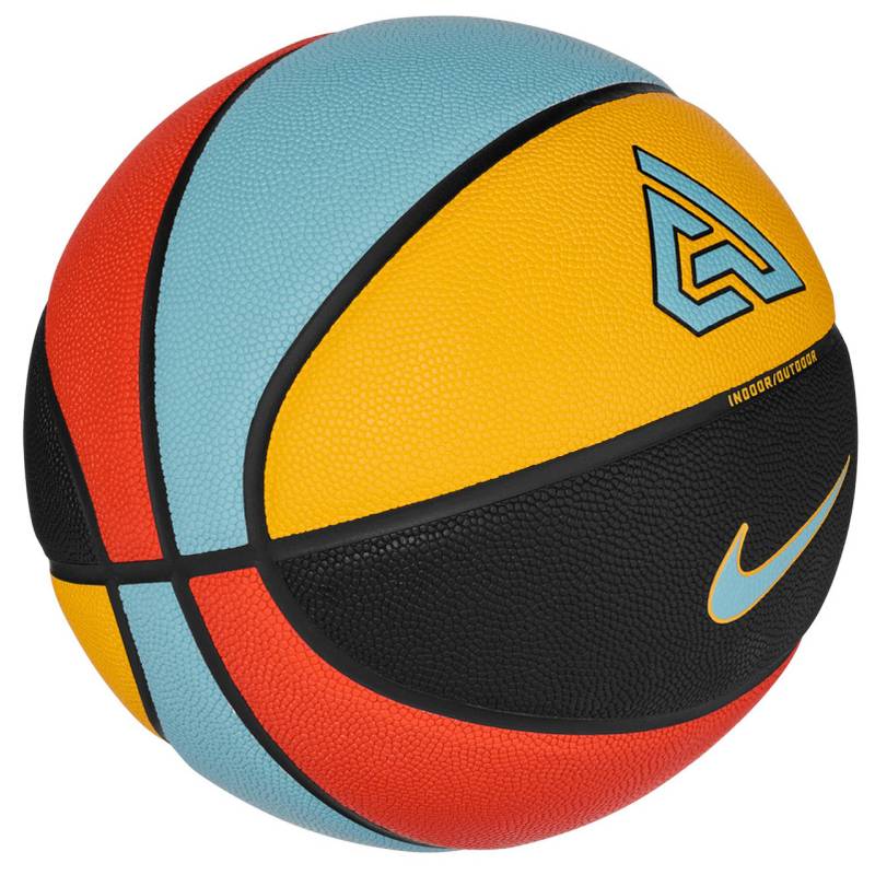 М'яч баскетбольний Nike ALL COURT 2.0 8P G ANTETOKOUNMPO DEFLATED чорний, жовтий, блакитний, червоний Уні 7 DT-N.100.4138.824.07, рис. 2