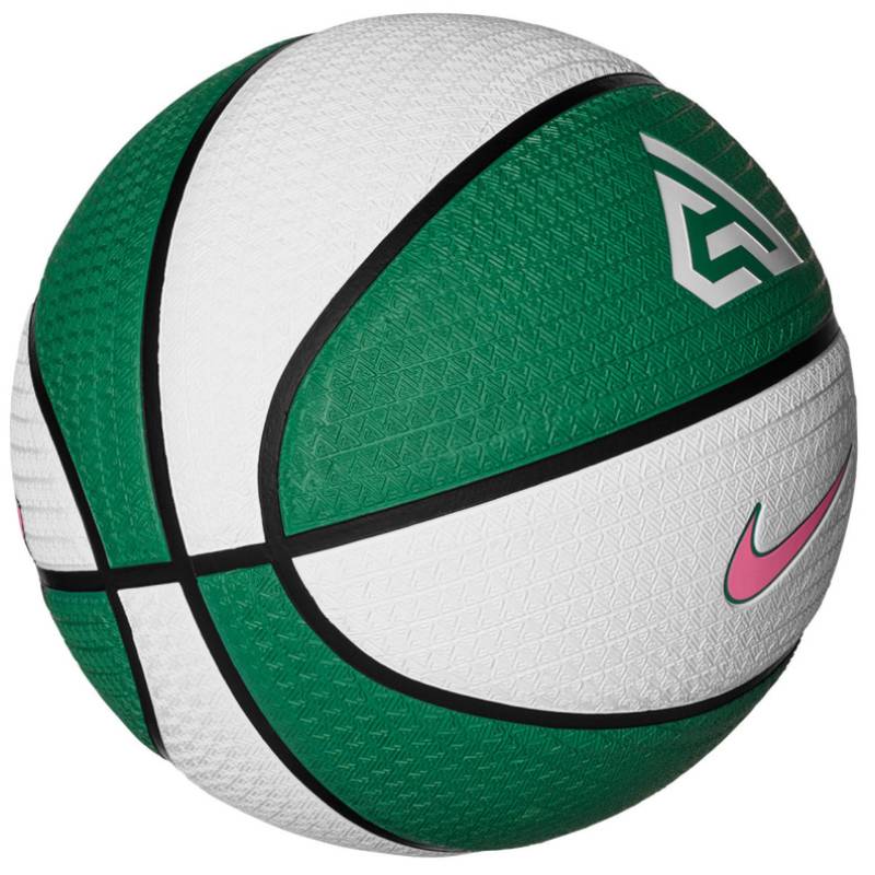 М'яч баскетбольний Nike PLAYGROUND 8P 2.0 G ANTETOKOUNMPO DEFLATED білий, зелений, рожевий Уні 7 DT-N.100.4139.331.07, рис. 2