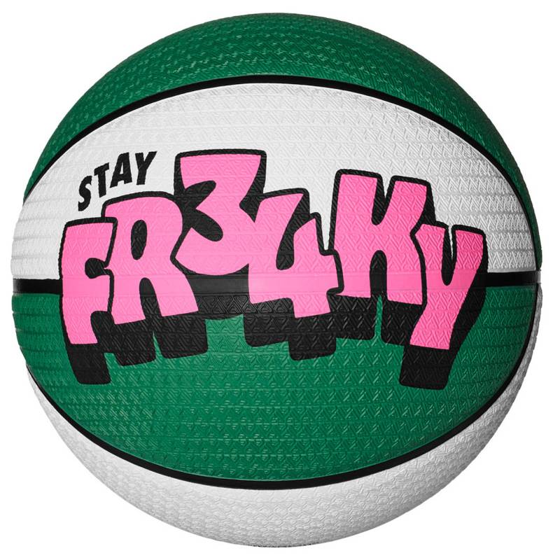 М'яч баскетбольний Nike PLAYGROUND 8P 2.0 G ANTETOKOUNMPO DEFLATED білий, зелений, рожевий Уні 7 DT-N.100.4139.331.07, рис. 1