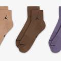Шкарпетки Nike U J ED CUSH POLY ANKLE 3PR 144 бежевий, коричневий, фіолетовий Уні 38-42 DT-DX9655-905, прев. 1