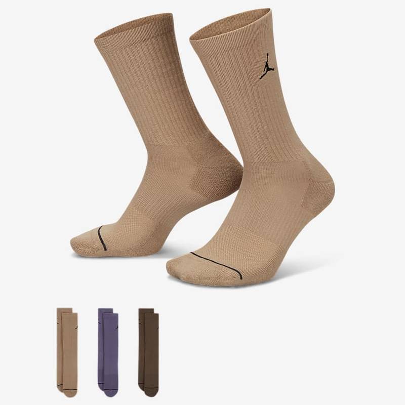 Шкарпетки Nike U J ED CUSH POLY CREW 3PR 144 коричневий, фіолетовий Уні 38-42 DT-DX9632-905, рис. 0