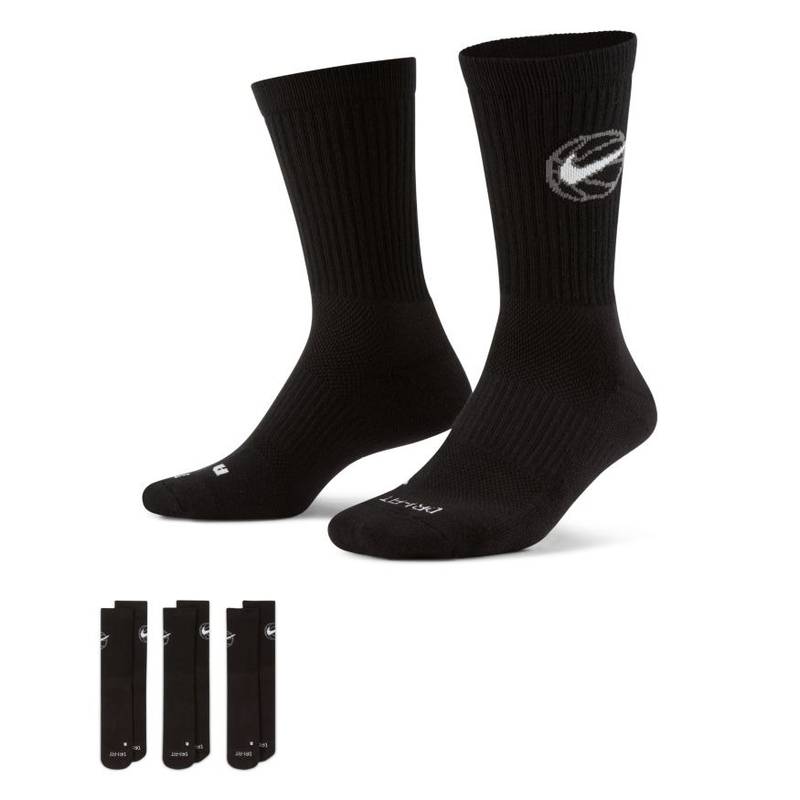 Шкарпетки Nike U NK CREW EVERYDAY BBALL 3PR чорний Уні 38-42 DT-DA2123-010, рис. 0