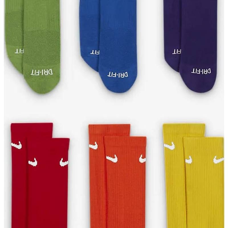 Шкарпетки Nike U NK ED PLS CSH CRW 6PR - 132 зелений, синій, фіолетовий, жовтий, червоний, пома Чол 38-42 DT-SX6897-903, рис. 1