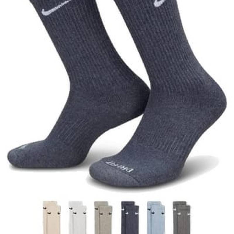 Шкарпетки Nike U NK ED PLS CSH CRW 6PR - 132 сірий, бежевий, блакитний Чол 38-42 DT-SX6897-901, рис. 0