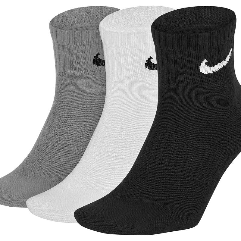 Шкарпетки Nike U NK EVERYDAY LTWT ANKLE 3PR чорний, білий, сірий Уні 46-50 DT-SX7677-901, рис. 0