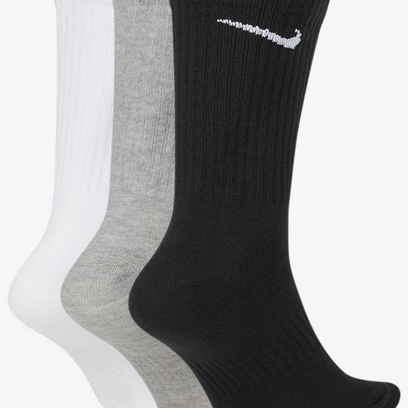 Шкарпетки Nike U NK EVERYDAY LTWT CREW 3PR чорний, білий, сірий Уні 46-50 DT-SX7676-901, рис. 1
