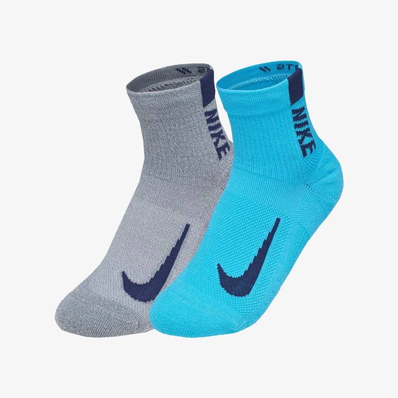 Шкарпетки Nike U NK MLTPLIER ANKLE 2PR сірий, блакитний Уні 34-38 DT-SX7556-923, рис. 0