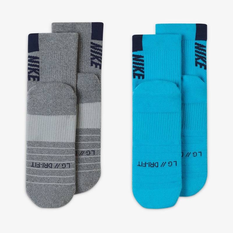 Шкарпетки Nike U NK MLTPLIER ANKLE 2PR сірий, блакитний Уні 34-38 DT-SX7556-923, рис. 1