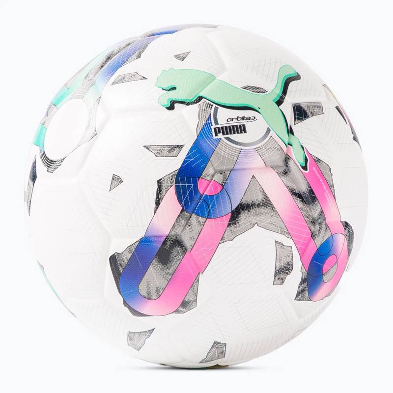 М'яч футбольний Puma Orbita 3 TB (FIFA Quality) білий, жовтий, рожевий, зелений Уні 4 DT-083777-01, рис. 1