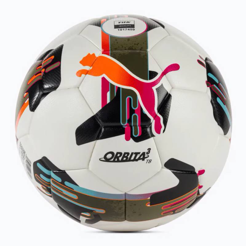 М'яч футбольний Puma Orbita 3 TB (FIFA Quality) білий, чорний, болотний Уні 5 DT-084324-01, рис. 0