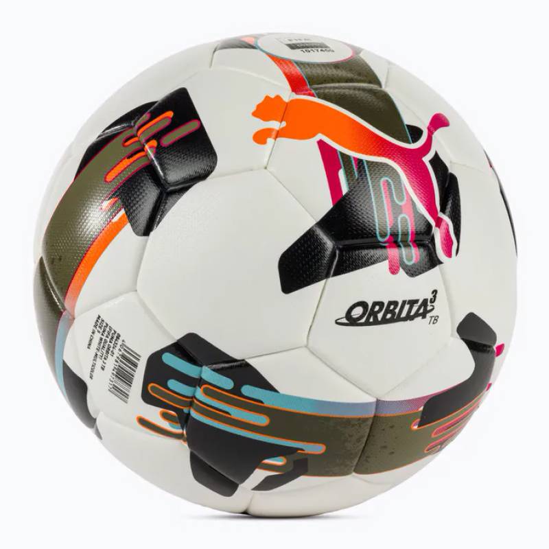 М'яч футбольний Puma Orbita 3 TB (FIFA Quality) білий, чорний, болотний Уні 5 DT-084324-01, рис. 1