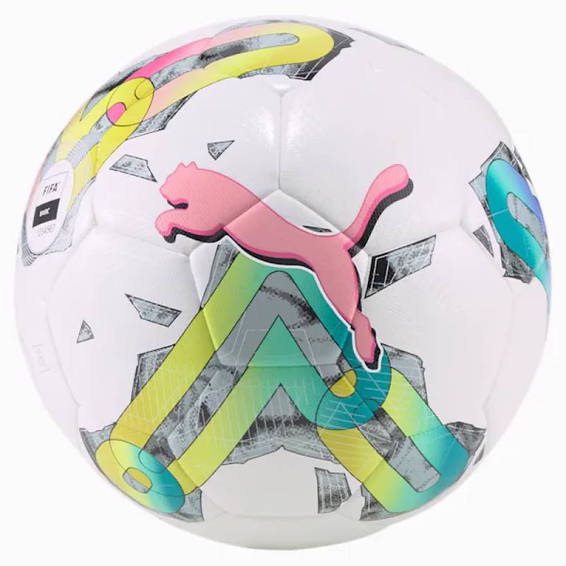 М'яч футбольний Puma Orbita 4 HYB (FIFA Basic) білий, рожевий, мультиколор Уні 5 DT-083778-01, рис. 0