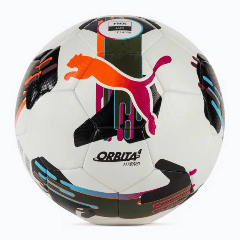 М'яч футбольний Puma Orbita 4 HYB (FIFA Basic) білий, чорний, болотний Уні 5 DT-084326-01, рис. 0