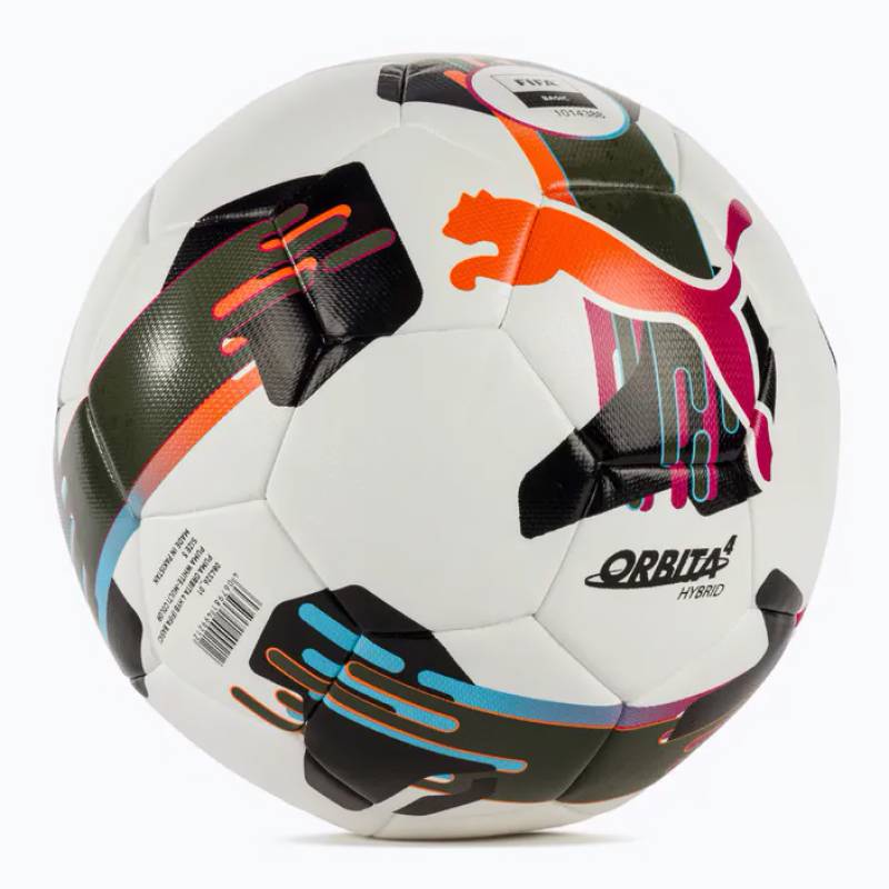 М'яч футбольний Puma Orbita 4 HYB (FIFA Basic) білий, чорний, болотний Уні 5 DT-084326-01, рис. 1