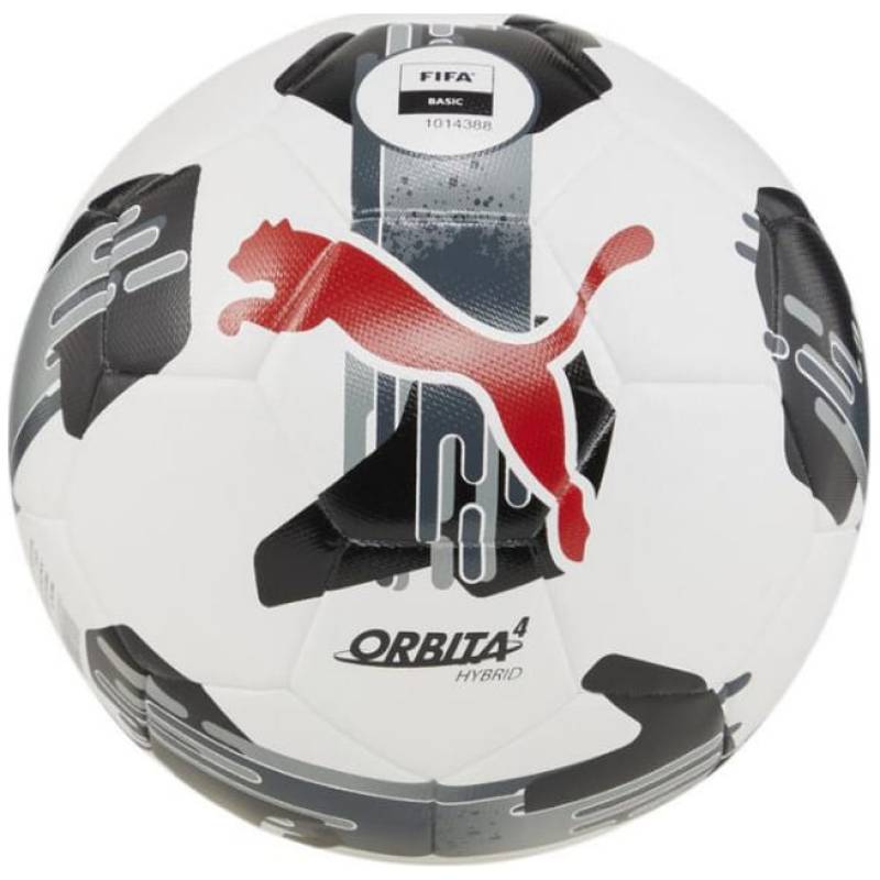 М'яч футбольний Puma Orbita 4 HYB (FIFA Basic) білий, чорний, червоний Уні 5 DT-084326-02, рис. 0