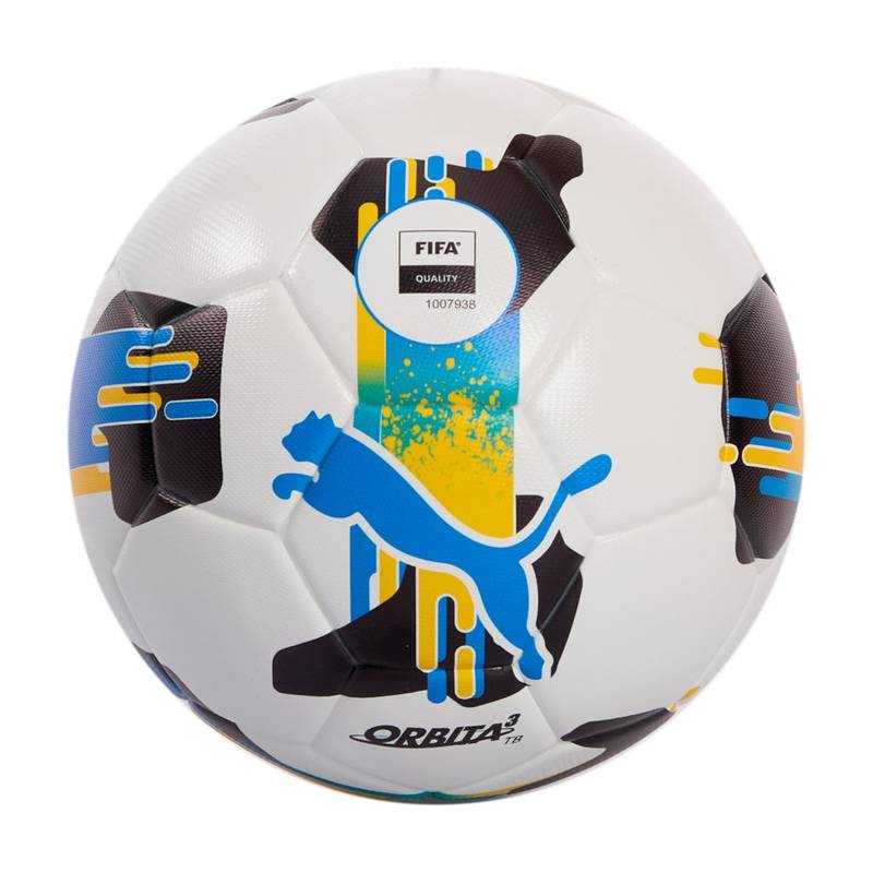 М'яч футбольний Puma Orbita UPL (FIFA Quality) білий, чорний, жовтий, блакитний Уні 5 DT-084595-01, рис. 1