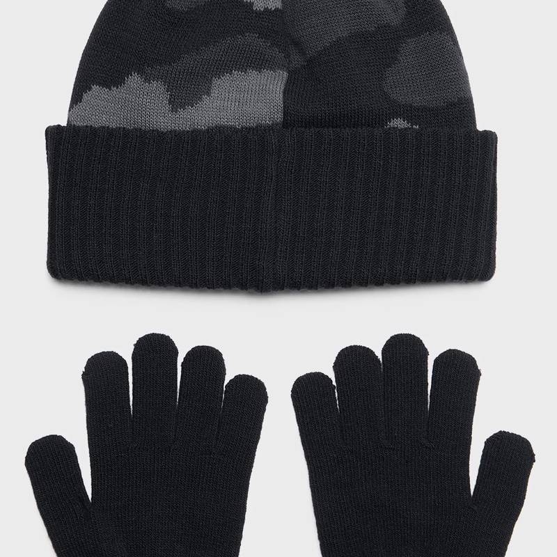 Набір шапка і рукавички UA B Beanie/Glove Combo чорний, сірий Діт OFSM DT-1386641-001, рис. 1
