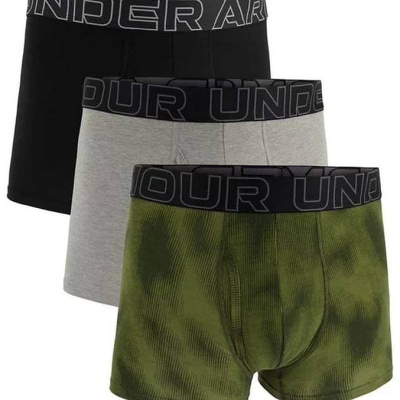 Труси UA PERFORMANCE COTTON - PRINT 3 IN 3PK зелений, сірий, чорний Чол DT-1383892-391, рис. 0