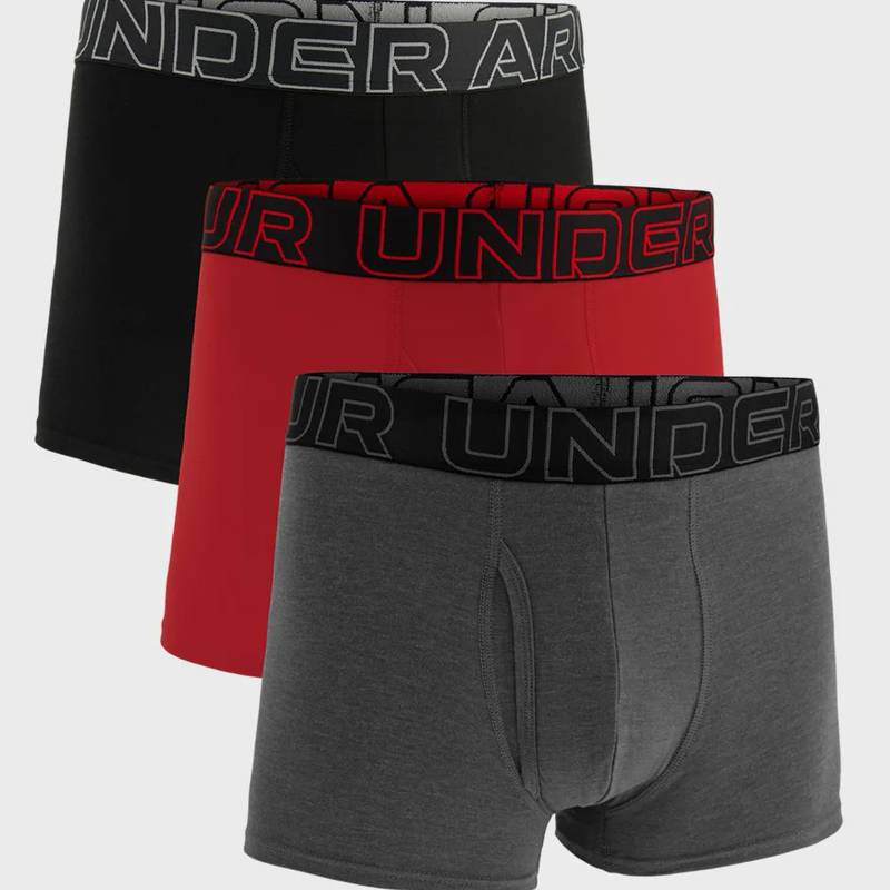 Труси UA PERFORMANCE COTTON - SOLID 3 3PK сірий, червоний, чорний Чол MD DT-1383891-025, рис. 0