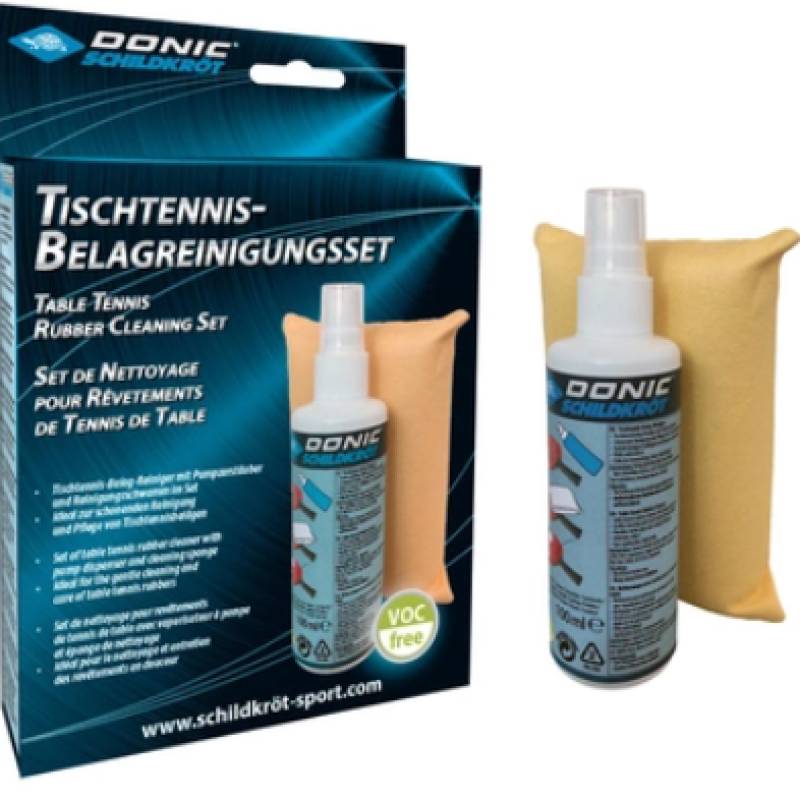 Набір для чищення ракеток Donic Cleaning set (foam cleaner 100 ml + sponge in a box) NEW DT1-828529, рис. 0
