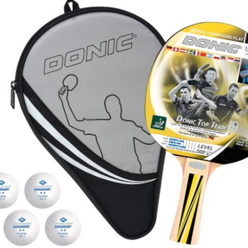 Набір для пінг-понгу Donic Top Team 500 Gift set (ракетка+чохол+4м'яча) DT1-788451, рис. 0