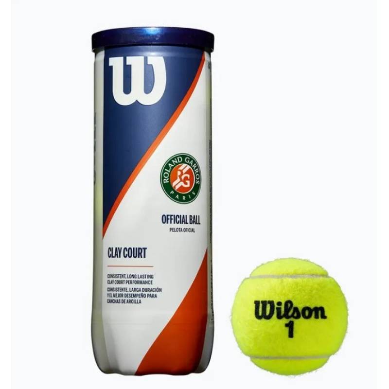 М'ячі для тенісу Wilson ROLAND GARROS CLAY CT 3 BALL DT1-WRT125000, рис. 0