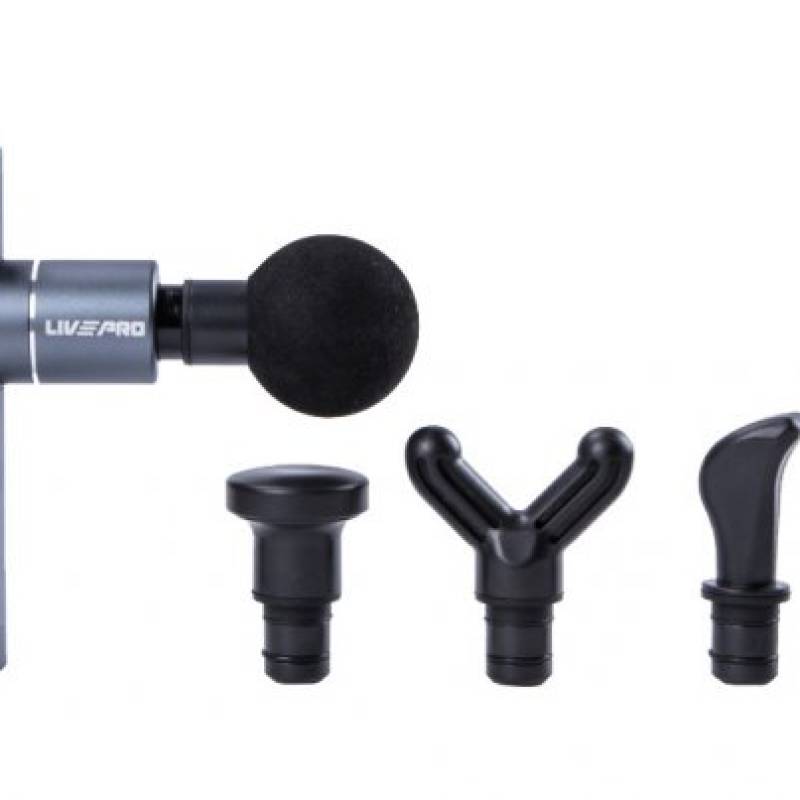 Перкусійний масажер MINI MASSAGE GUN сірий Уні 13.7x9x4.6см DT-LP8513, рис. 0