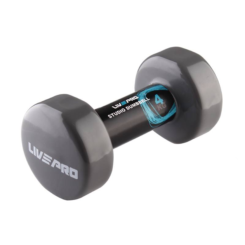 Гантель вінілова 1шт STUDIO DUMBBELL сірий Уні 4кг DT-LP8076-4, рис. 0